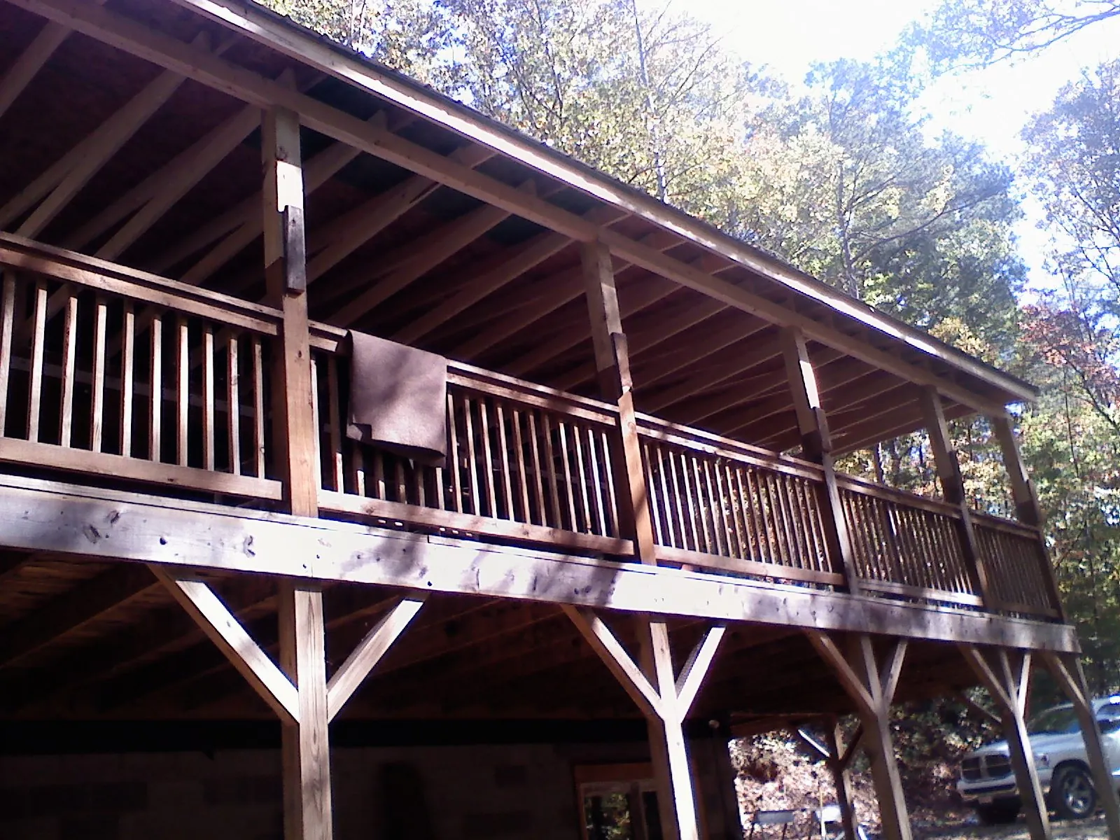 Timber framing under a new elevated porch and deck — Roof Leak Repair in South Butler by Roofing Brothers